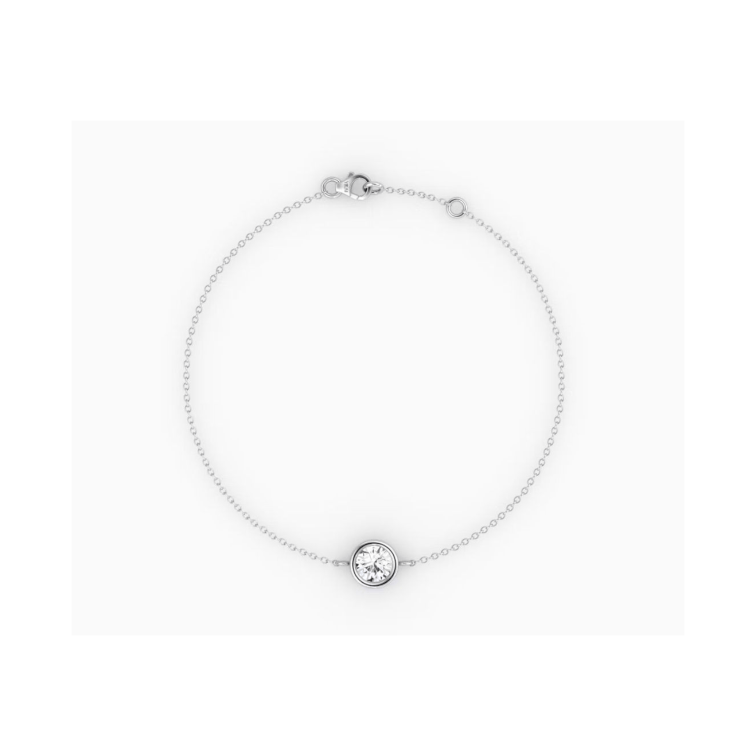 Bezel Mount Brilliant Cut Man Made Diamond Bracelet 925 Silver