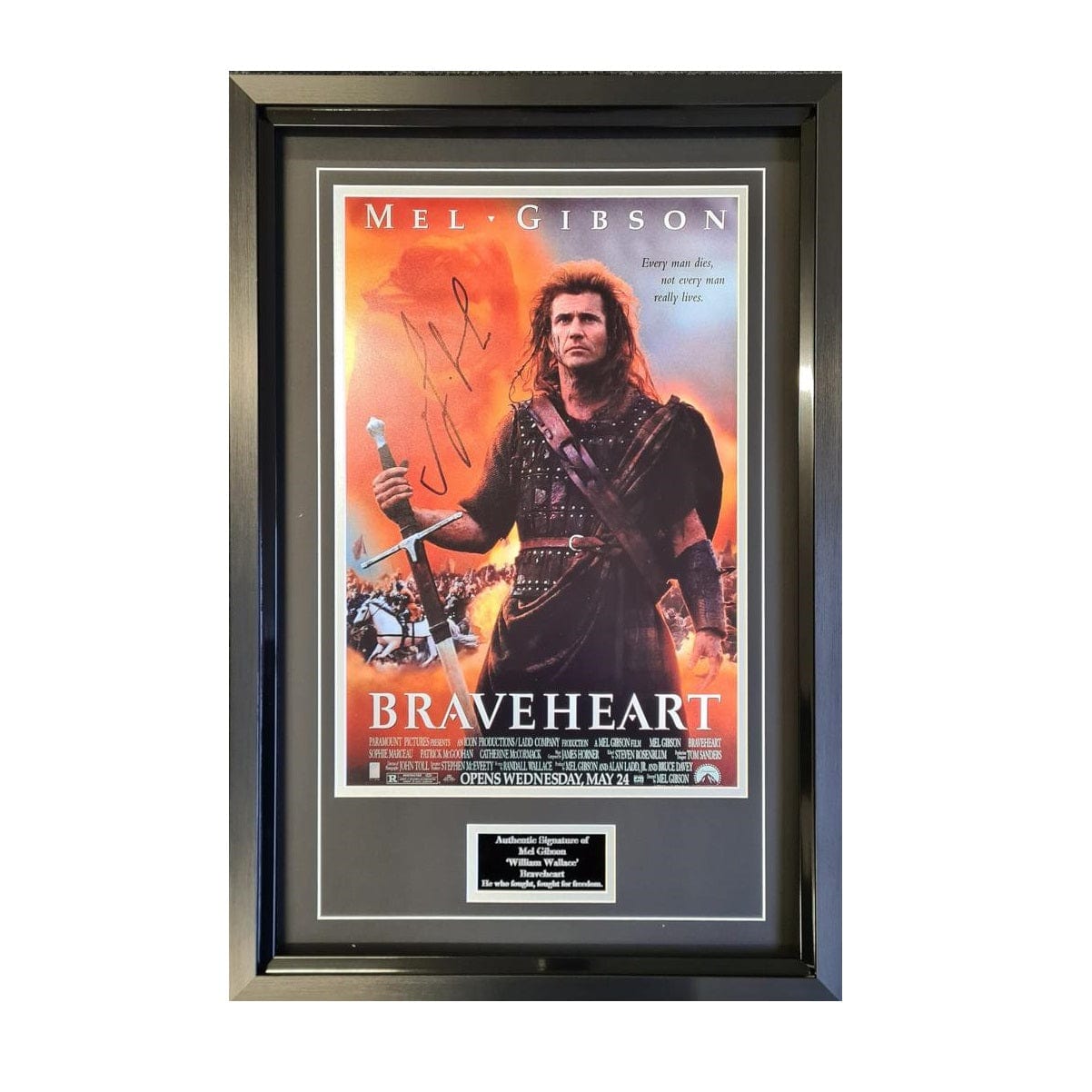 Mel Gibson Signed Braveheart Poster