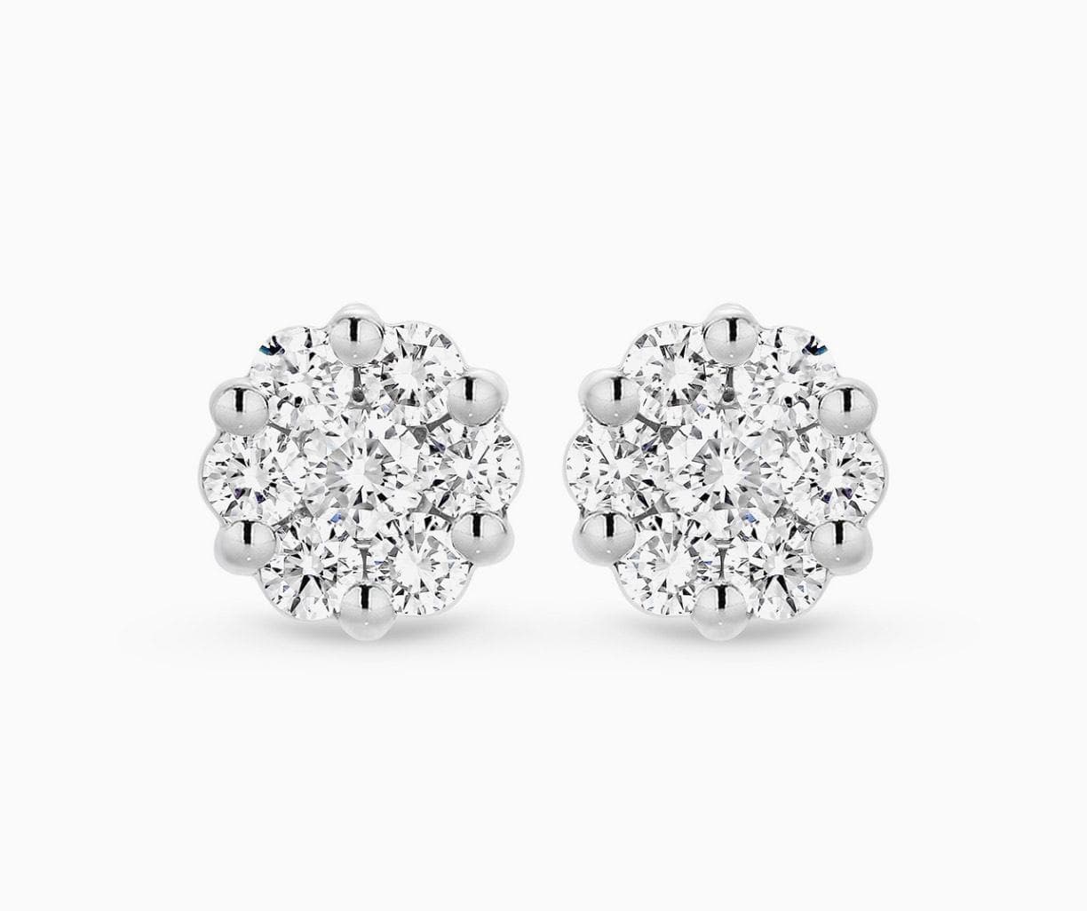 Man-Made Diamond Cluster Earrings