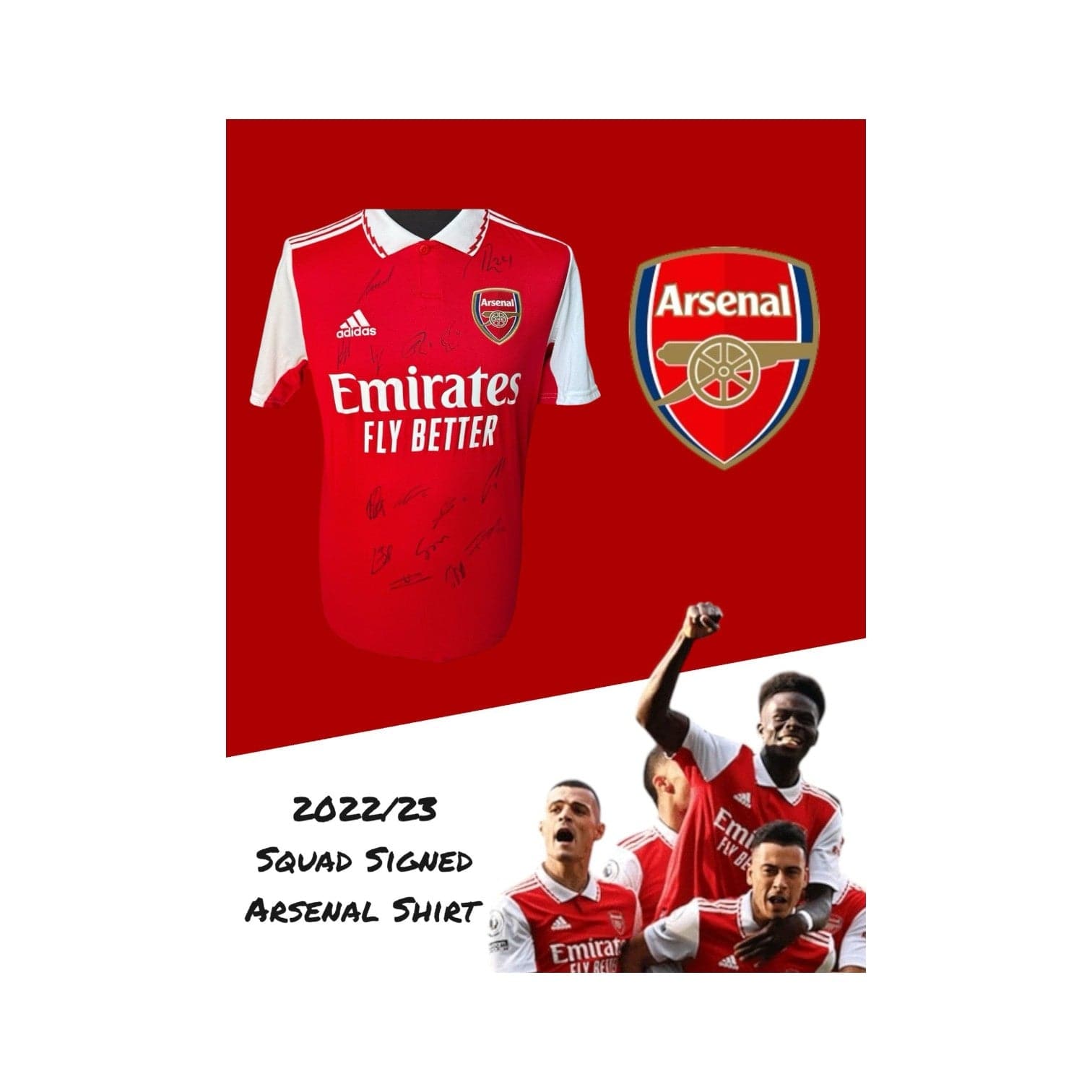 Arsenal "SIGNED" 2022 / 2023 Home Football Shirt