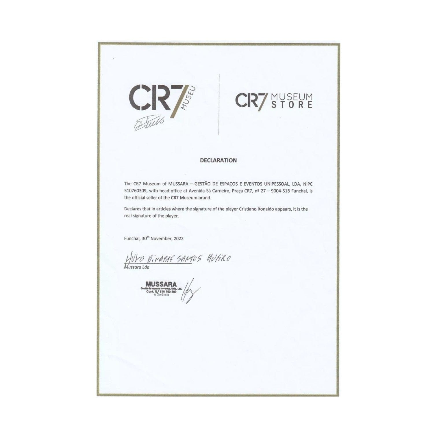 Cristiano Ronaldo Signed Display