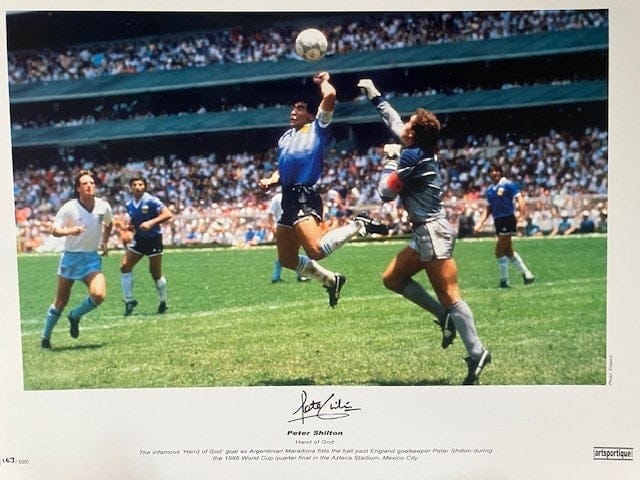 Hand of God Imaged Signed By Peter Shilton