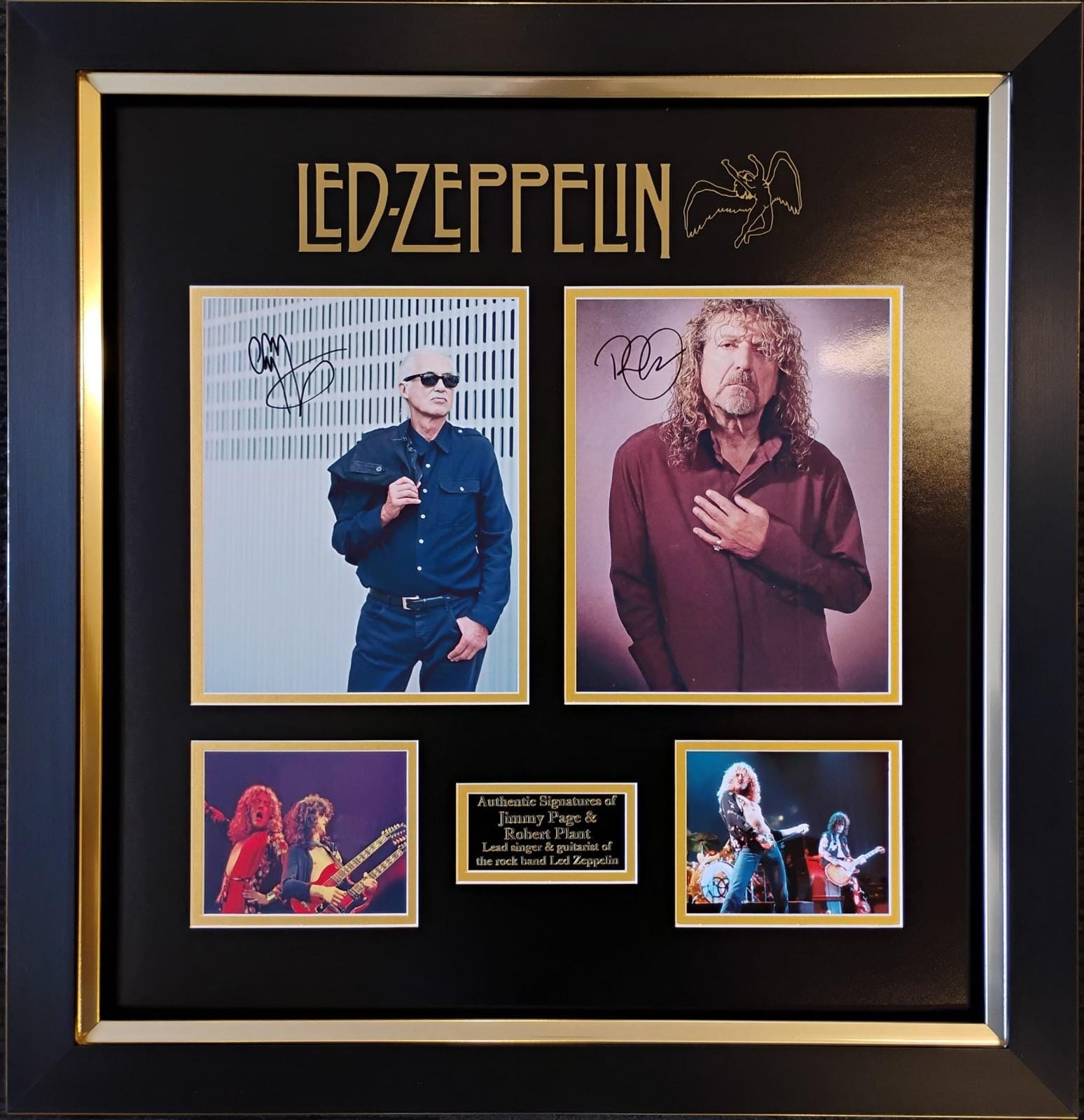 Led Zeppelin Presentation Signed By Robert Plant & Jimmy Page