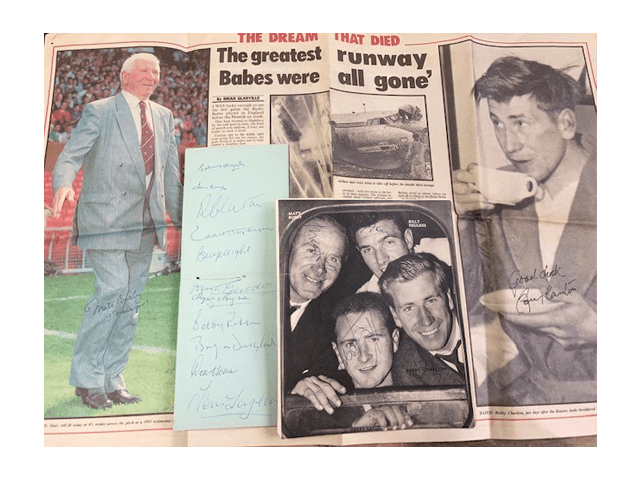 Busby Babes Signed Memorabilia Including Duncan Edwards