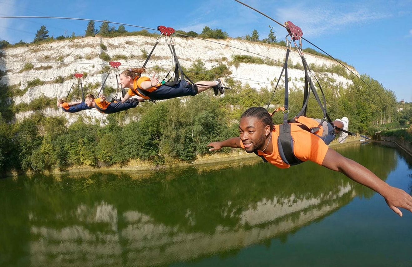 Adventure Skywire with Wild Swim and Sauna at Bluewater, Kent