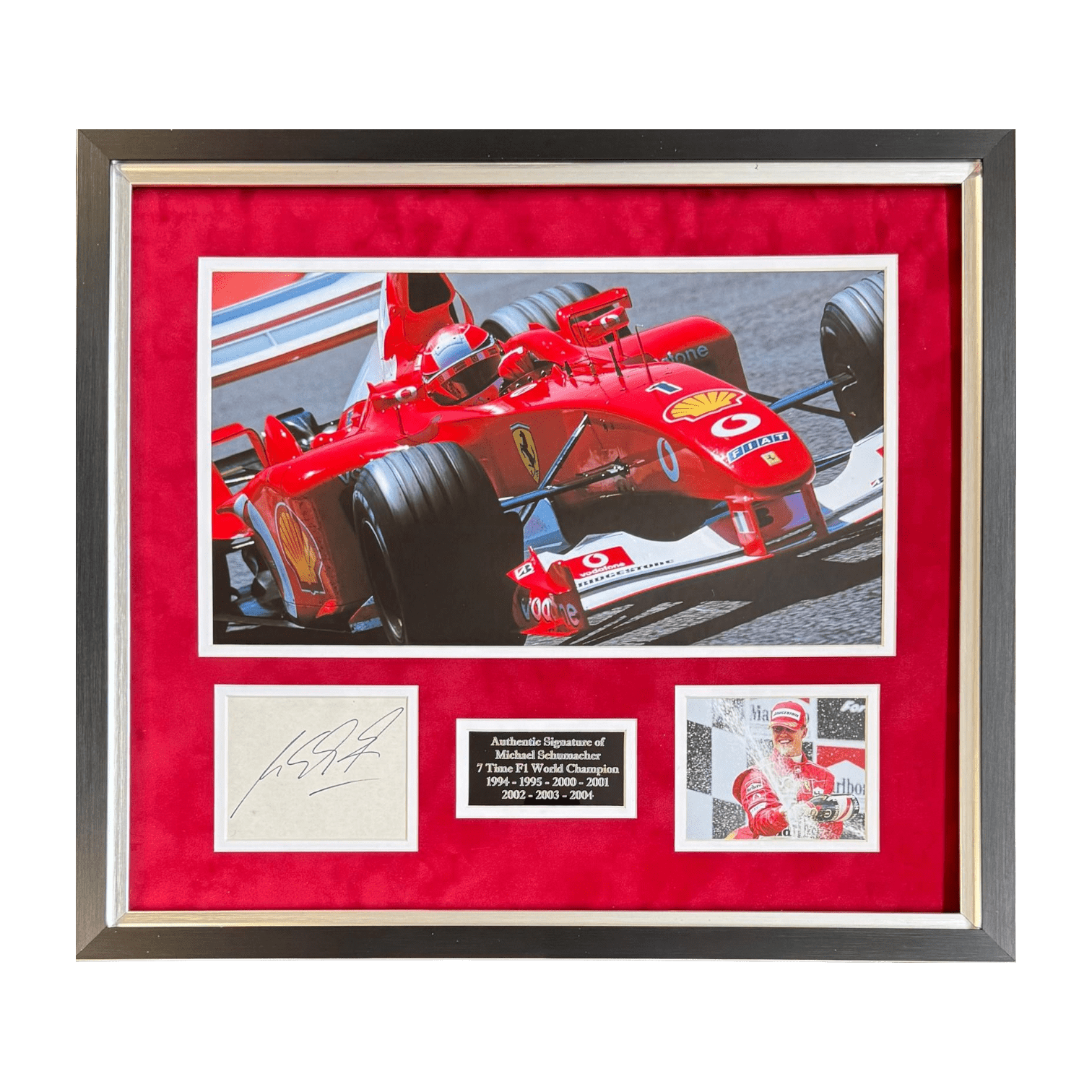 Michael Schumacher Signed Ferrari Display