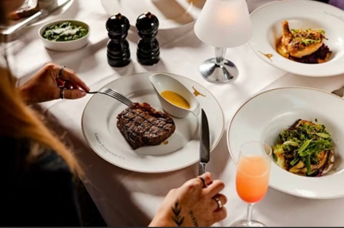 Five Course Gourmet Dining Accompanied By Baby Cocktail For Two At Marco Pierre White Steakhouse In London