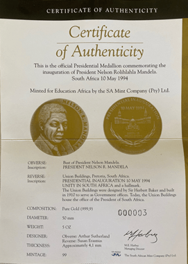Nelson Mandela Medallion