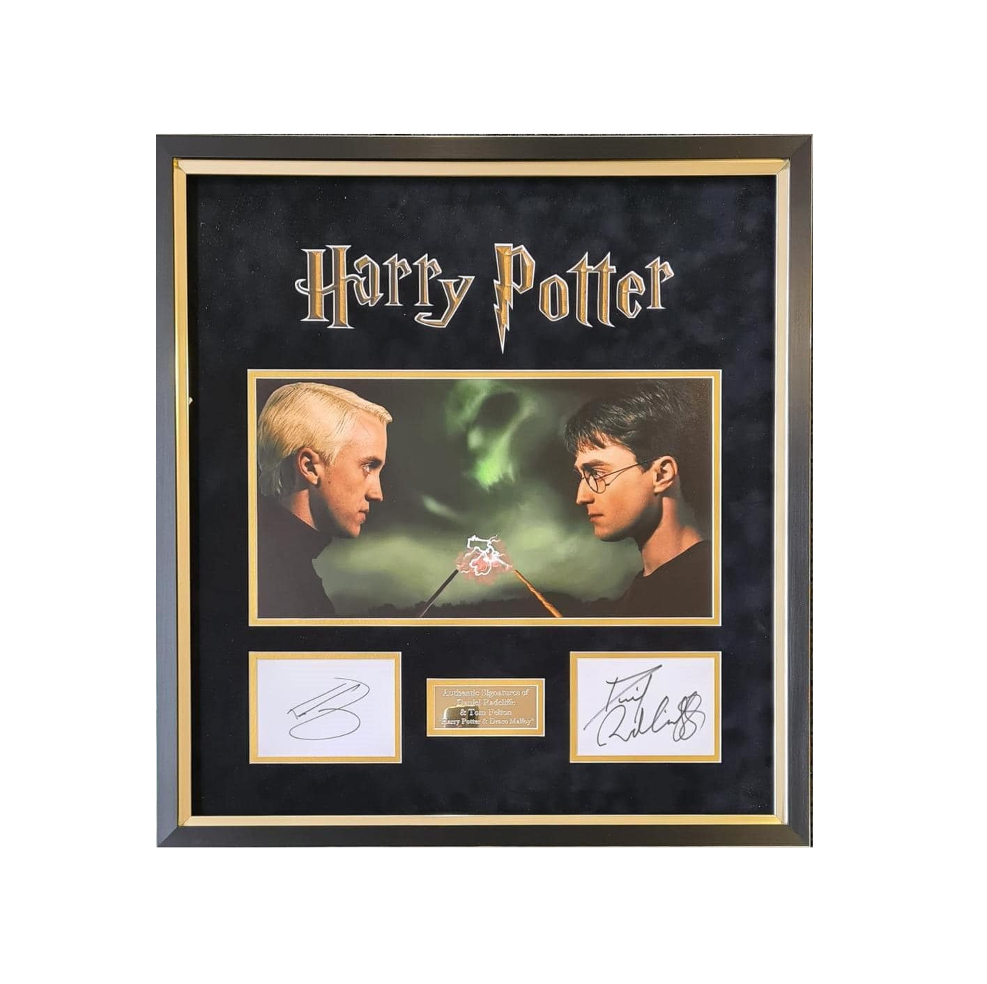 Harry Potter Display Signed By Tom Felton & Daniel Radcliffe