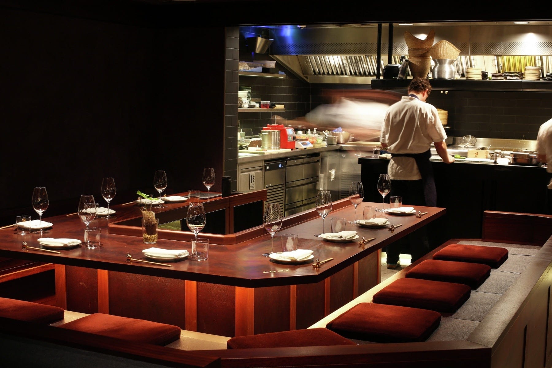 Kitchen Table For 10 People At Lucky Cat by Gordon Ramsay, Mayfair