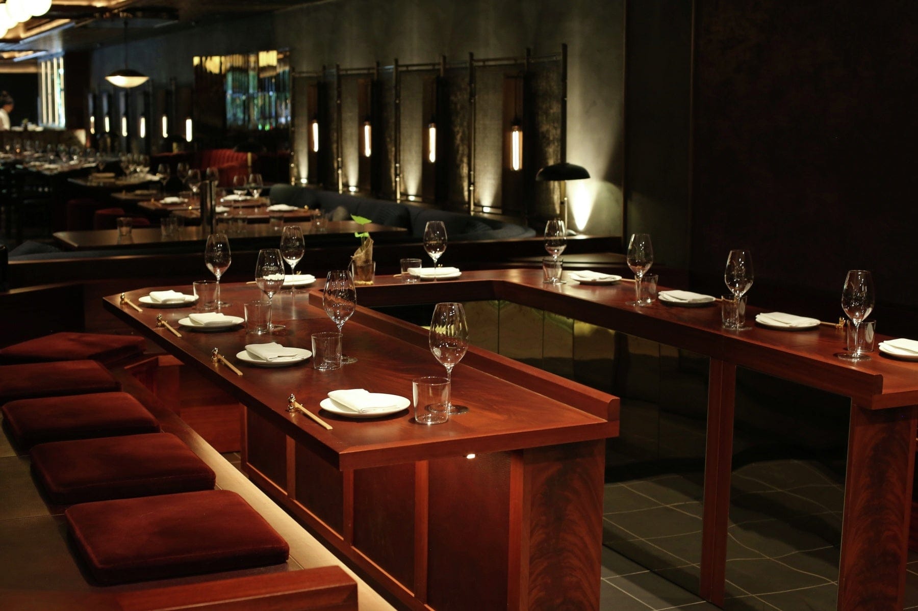 Kitchen Table For 10 People At Lucky Cat by Gordon Ramsay, Mayfair