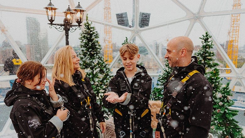 Step Inside A Full Snow Globe Experience with Christmas at Up at The Top of The O2 - Snow Globe Climb for Two