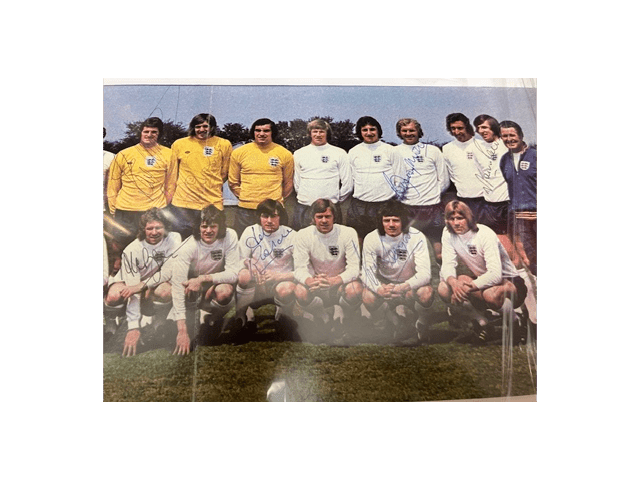 England 1970's Team Signed Presentation Including Bobby Moore